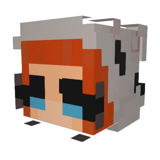 Mint5o Minecraft avatar head, 3D render