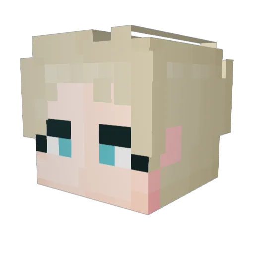 MintBlossom Minecraft avatar head, 3D render