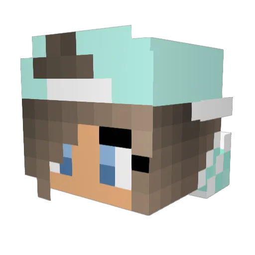MintChiper Minecraft avatar head, 3D render