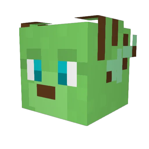 MintWolf Minecraft avatar head, 3D render