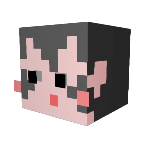 Mint_Cat_ Minecraft avatar head, 3D render
