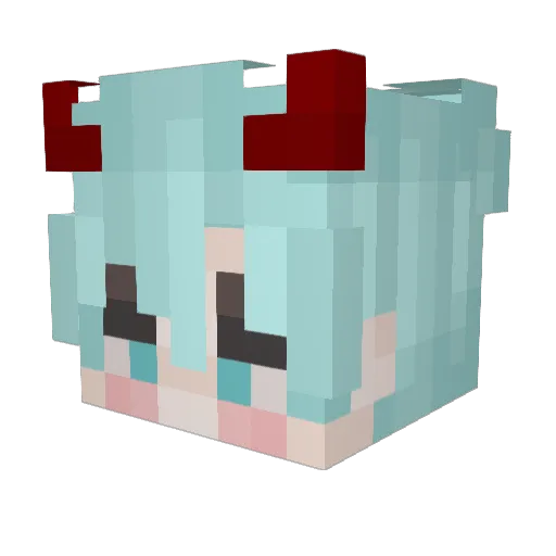 Mint_Peng Minecraft avatar head, 3D render
