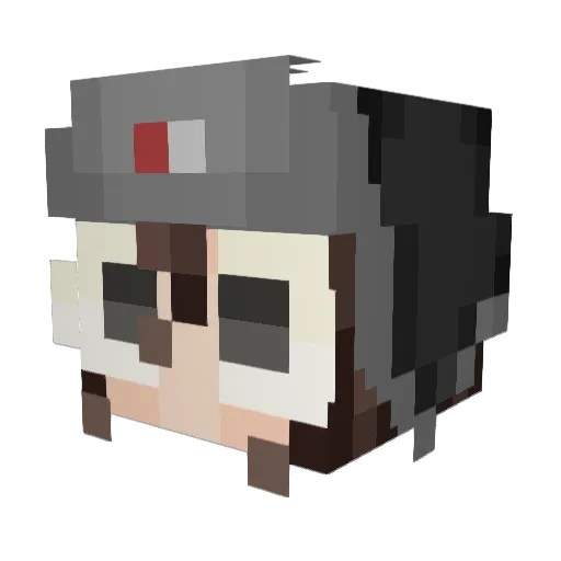 Mint_based Minecraft avatar head, 3D render