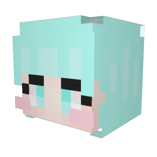 Mint_toya Minecraft avatar head, 3D render