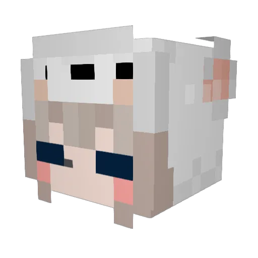 Mint_yMC Minecraft avatar head, 3D render