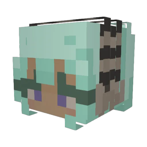 Mintanyl Minecraft avatar head, 3D render