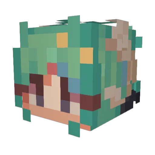 Minteys Minecraft avatar head, 3D render