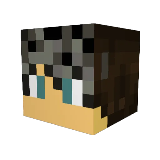 Minteyy Minecraft avatar head, 3D render