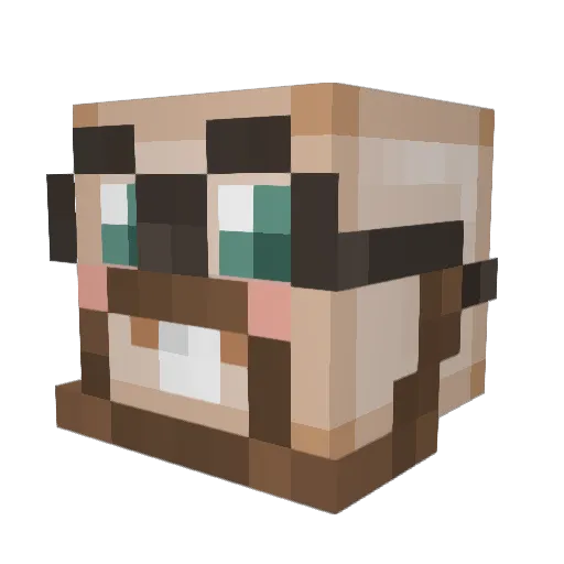 MintiMintness Minecraft avatar head, 3D render