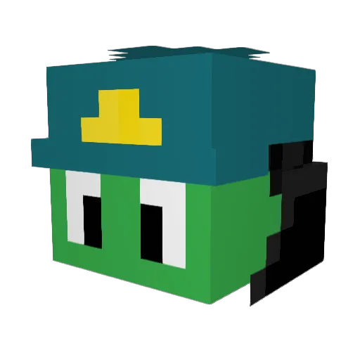 Mintiii Minecraft avatar head, 3D render