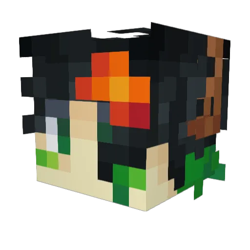 MintxityMC Minecraft avatar head, 3D render