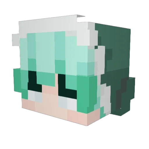 MintyMagic_F Minecraft avatar head, 3D render