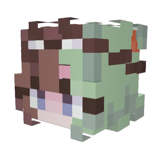 Minty_A_Proto Minecraft avatar head, 3D render