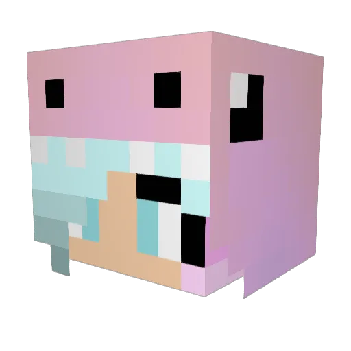 Mintybutt Minecraft avatar head, 3D render