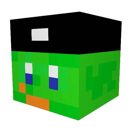 Mintzberry Minecraft avatar head, 3D render