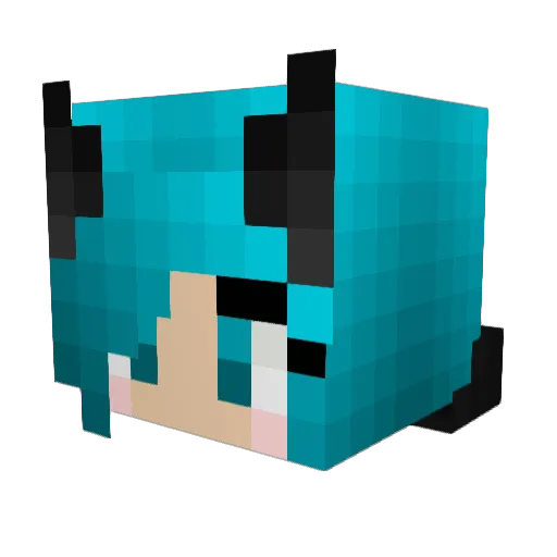 Minufa Minecraft avatar head, 3D render
