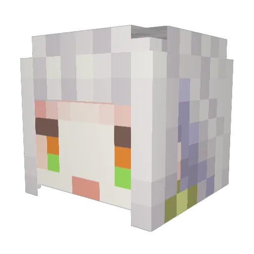 MinunHina Minecraft avatar head, 3D render