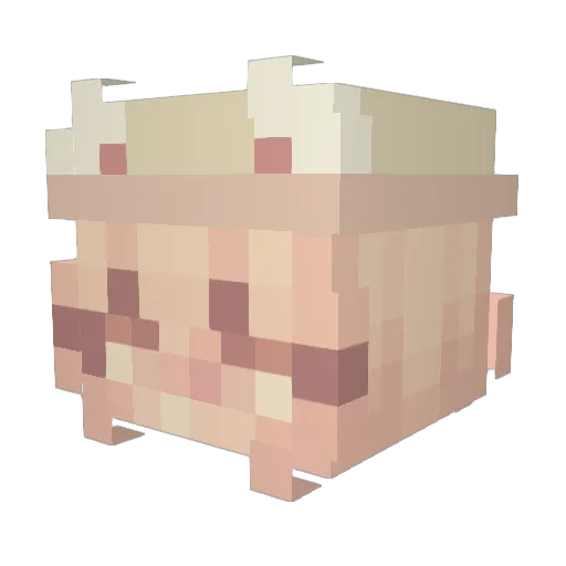Minutzz Minecraft avatar head, 3D render