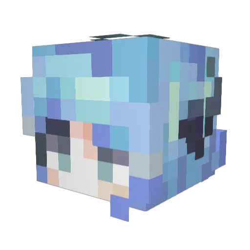 MinxuanJiang Minecraft avatar head, 3D render