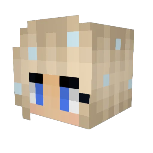 MinxyPrincess Minecraft avatar head, 3D render