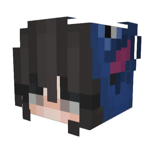 MinyanCat Minecraft avatar head, 3D render