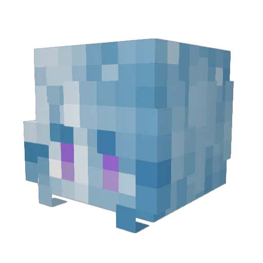 Minyuminyu Minecraft avatar head, 3D render
