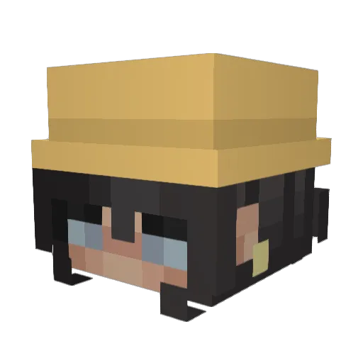 Minzia Minecraft avatar head, 3D render
