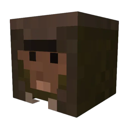 Minzzzzzzz Minecraft avatar head, 3D render