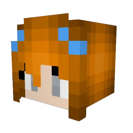 MioAsusa Minecraft avatar head, 3D render