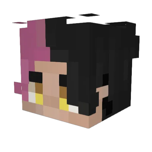 MioIsSus Minecraft avatar head, 3D render