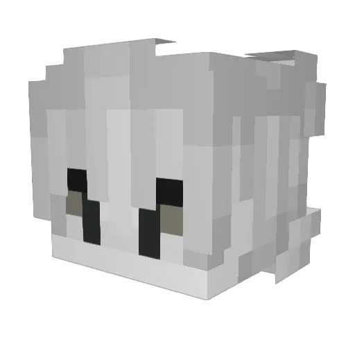 MioSiKucing Minecraft avatar head, 3D render