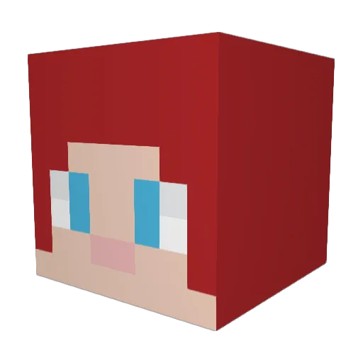 MioSuga Minecraft avatar head, 3D render