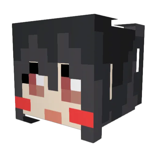 MioZnFn Minecraft avatar head, 3D render
