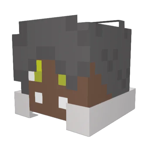 Miokara Minecraft avatar head, 3D render