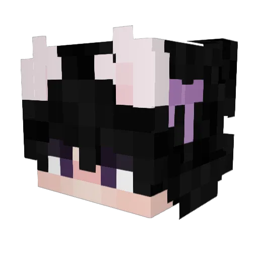 Miomow Minecraft avatar head, 3D render