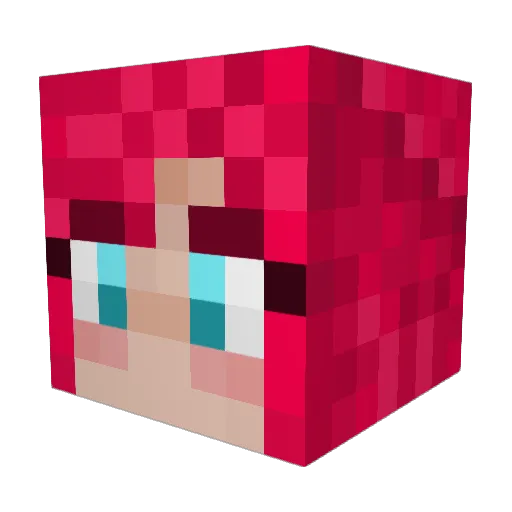 Mionette Minecraft avatar head, 3D render