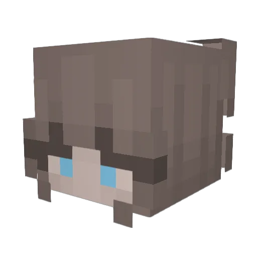 Miookie Minecraft avatar head, 3D render