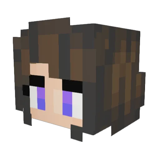 Miou_K Minecraft avatar head, 3D render