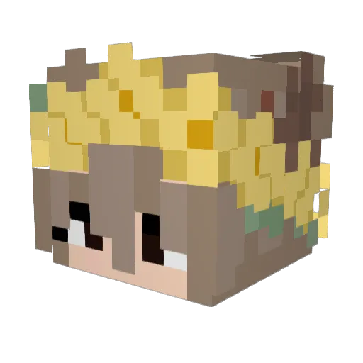 Miphia Minecraft avatar head, 3D render