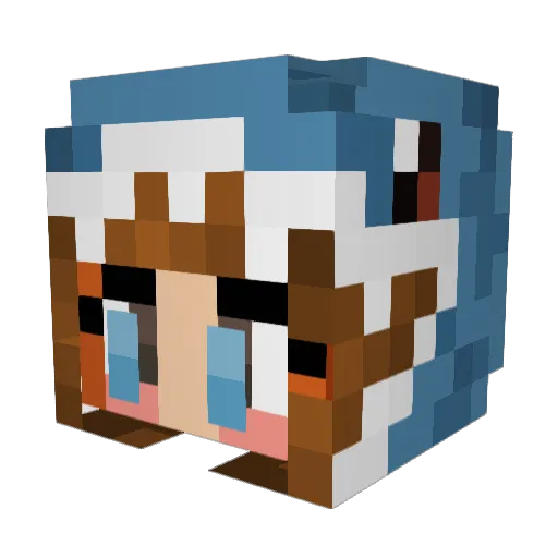 Mipskuj Minecraft avatar head, 3D render