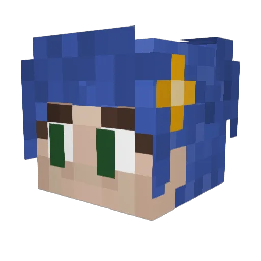 MiraGarak Minecraft avatar head, 3D render