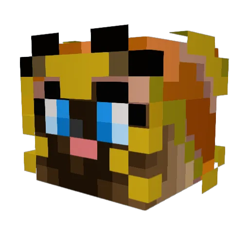 MiraHoffi Minecraft avatar head, 3D render