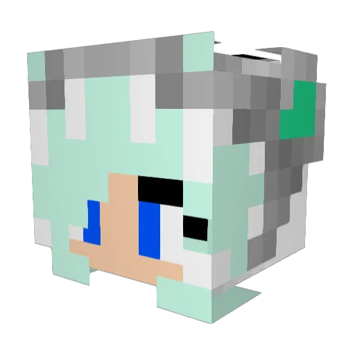 Mira_chan Minecraft avatar head, 3D render