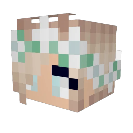 Mirabellbell Minecraft avatar head, 3D render