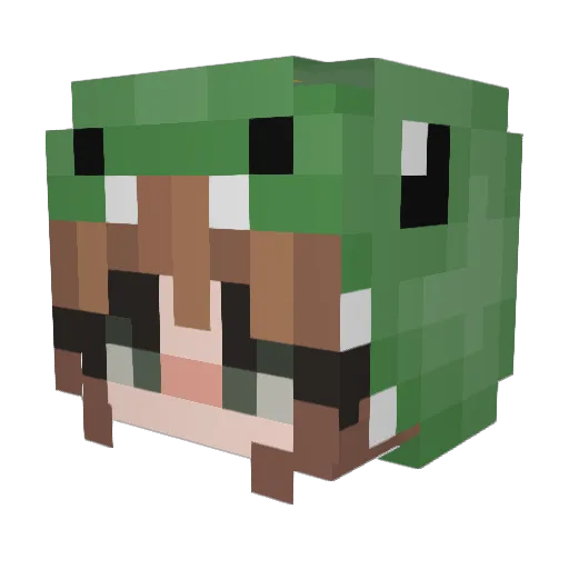 Miraicy Minecraft avatar head, 3D render