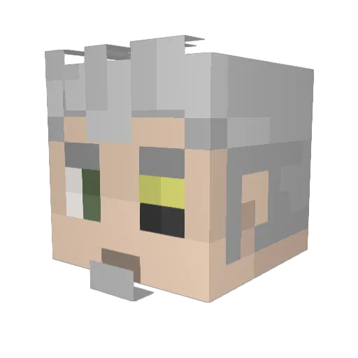 Mirakero Minecraft avatar head, 3D render