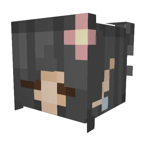Mirakkoa Minecraft avatar head, 3D render