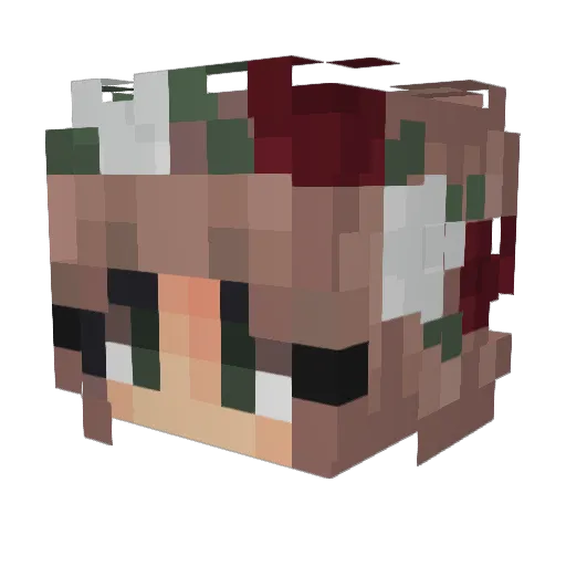 Miraluwu Minecraft avatar head, 3D render