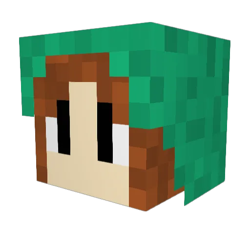 Miraminna Minecraft avatar head, 3D render