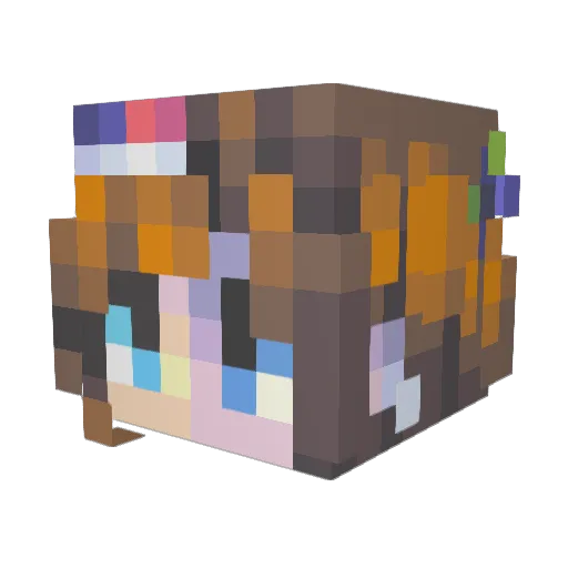 Mirasaurr Minecraft avatar head, 3D render